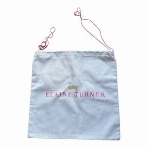 Elaine Turner White Dust Bag Pink Drawstring 20x20 Preowned